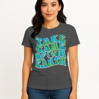 Retro Take Care Of Our Earth Celebrate Earth Day Womens T-Shirt
