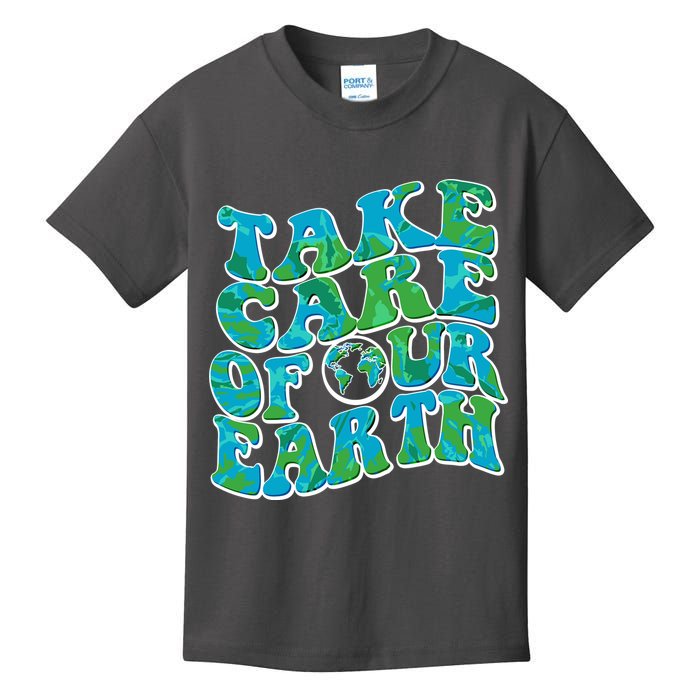Retro Take Care Of Our Earth Celebrate Earth Day Kids T-Shirt