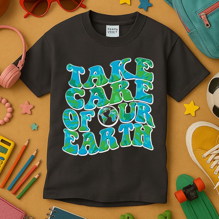 Retro Take Care Of Our Earth Celebrate Earth Day Kids T-Shirt