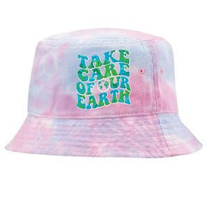 Retro Take Care Of Our Earth Celebrate Earth Day Tie-Dyed Bucket Hat