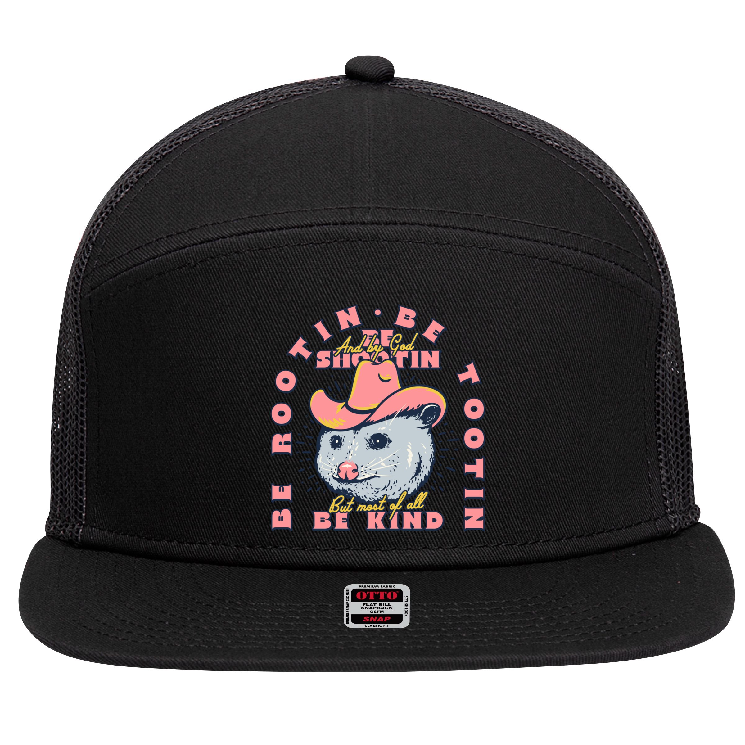 Rootin Tootin Cowboy Advice | Poss Possum Opossum 7 Panel Mesh Trucker Snapback Hat