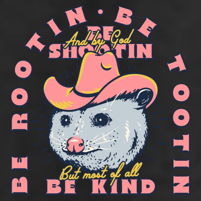 Rootin Tootin Cowboy Advice | Poss Possum Opossum 7 Panel Mesh Trucker Snapback Hat