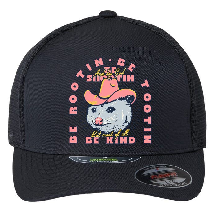 Rootin Tootin Cowboy Advice | Poss Possum Opossum Flexfit Unipanel Trucker Cap