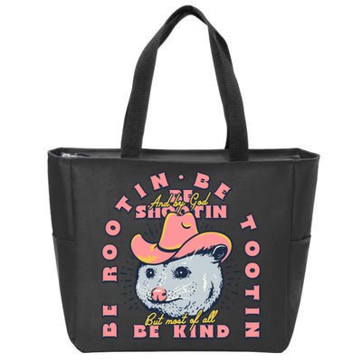 Rootin Tootin Cowboy Advice | Poss Possum Opossum Zip Tote Bag