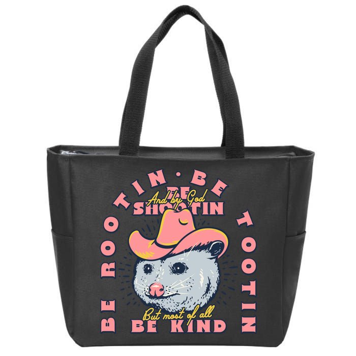 Rootin Tootin Cowboy Advice | Poss Possum Opossum Zip Tote Bag