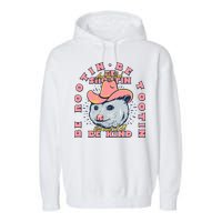 Rootin Tootin Cowboy Advice | Poss Possum Opossum Garment-Dyed Fleece Hoodie