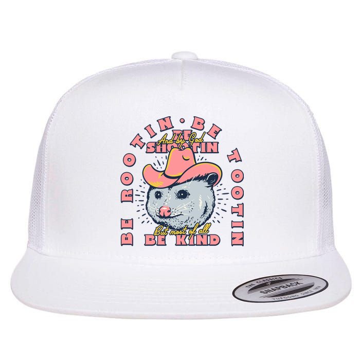 Rootin Tootin Cowboy Advice | Poss Possum Opossum Flat Bill Trucker Hat