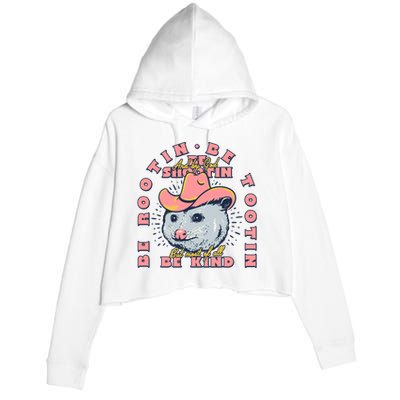 Rootin Tootin Cowboy Advice | Poss Possum Opossum Crop Fleece Hoodie