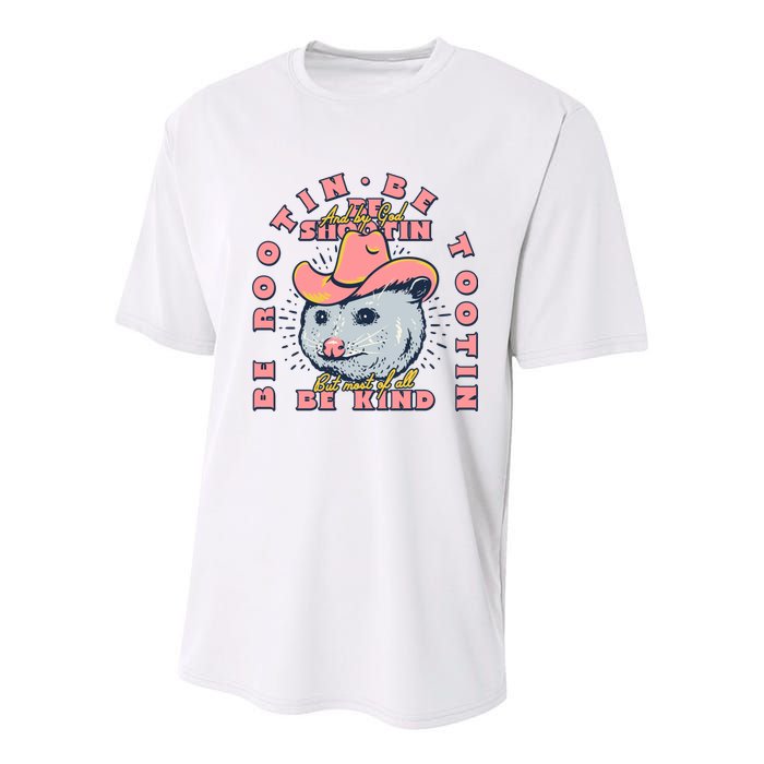 Rootin Tootin Cowboy Advice | Poss Possum Opossum Youth Performance Sprint T-Shirt