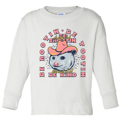 Rootin Tootin Cowboy Advice | Poss Possum Opossum Toddler Long Sleeve Shirt