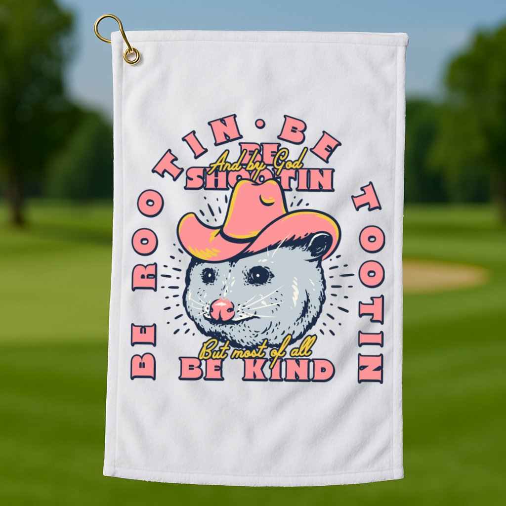 Rootin Tootin Cowboy Advice | Poss Possum Opossum Golf Towel