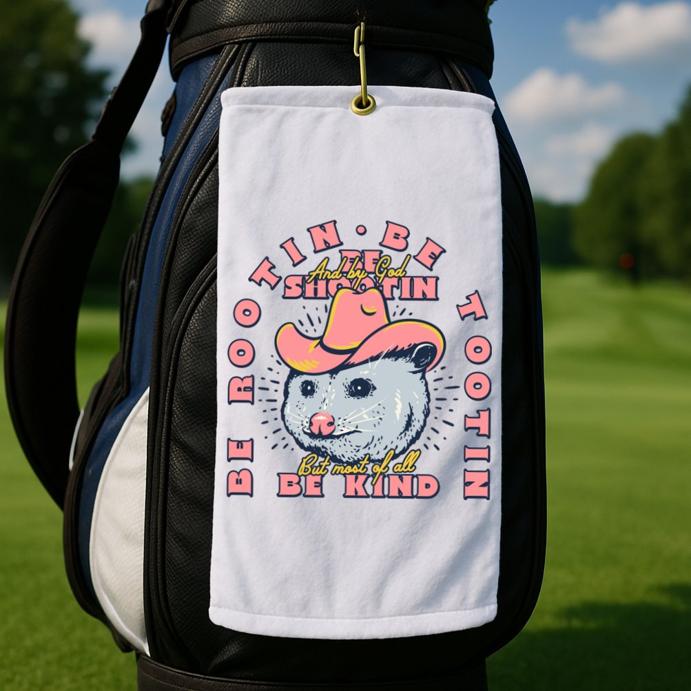 Rootin Tootin Cowboy Advice | Poss Possum Opossum Golf Towel
