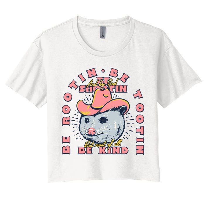Rootin Tootin Cowboy Advice | Poss Possum Opossum Women's Crop Top Tee