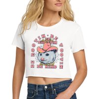 Rootin Tootin Cowboy Advice | Poss Possum Opossum Women's Crop Top Tee