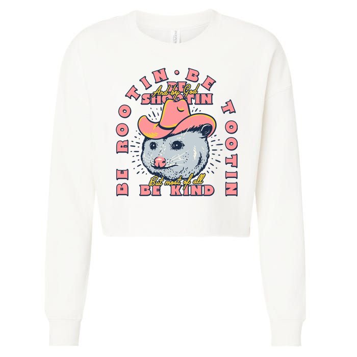 Rootin Tootin Cowboy Advice | Poss Possum Opossum Cropped Pullover Crew