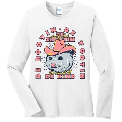 Rootin Tootin Cowboy Advice | Poss Possum Opossum Ladies Long Sleeve Shirt