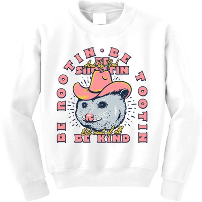 Rootin Tootin Cowboy Advice | Poss Possum Opossum Kids Sweatshirt