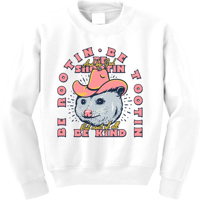 Rootin Tootin Cowboy Advice | Poss Possum Opossum Kids Sweatshirt