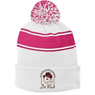 Rootin Tootin Cowboy Advice | Poss Possum Opossum Stripe Pom Pom Beanie