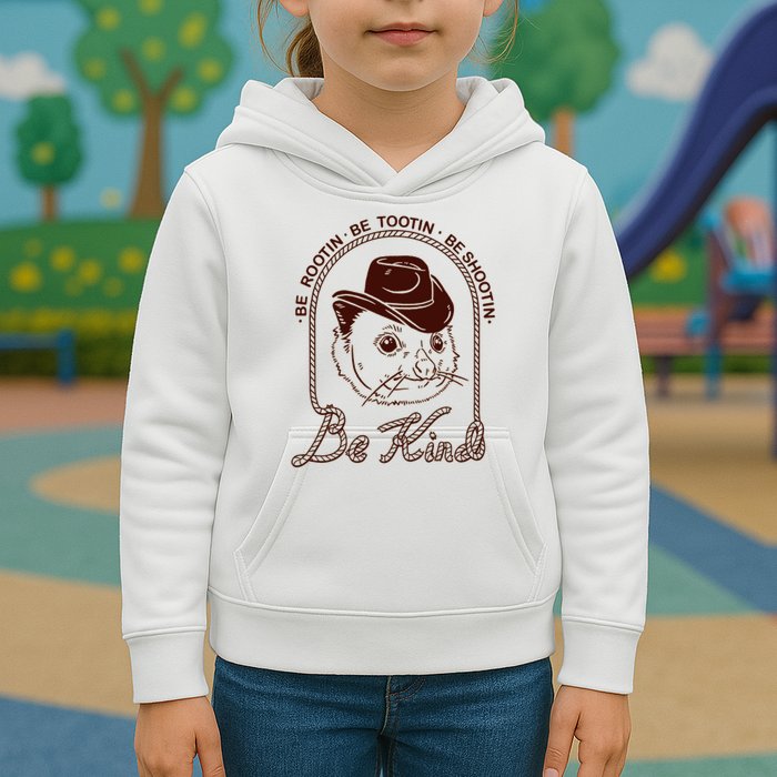 Rootin Tootin Cowboy Advice | Poss Possum Opossum Kids Hoodie