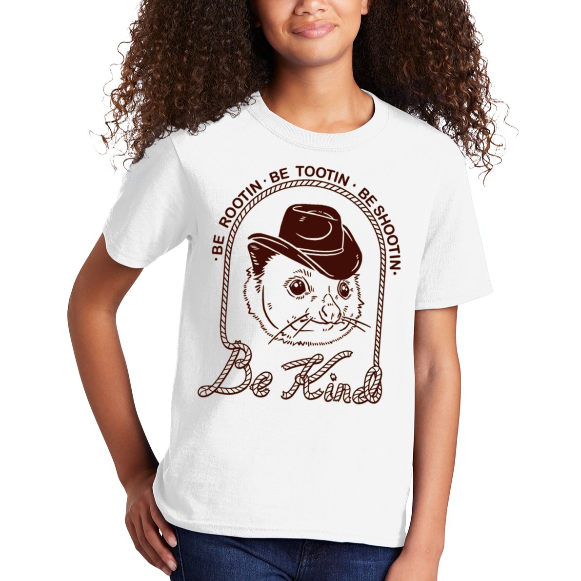 Rootin Tootin Cowboy Advice | Poss Possum Opossum Kids T-Shirt