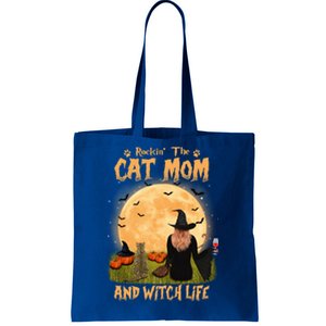 Rocking The Cat Mom Witch Life American Shorthair Halloween Cool Gift Tote Bag