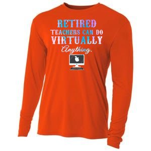 Retired Teachers Can Do Virtually Anything Back To School Gift Cooling Performance Long Sleeve Crew