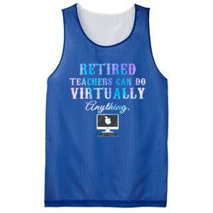 Retired Teachers Can Do Virtually Anything Back To School Gift Mesh Reversible Basketball Jersey Tank