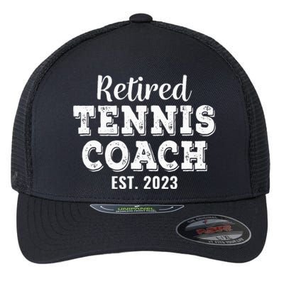 Retired Tennis Coach Gift Retirement Flexfit Unipanel Trucker Cap