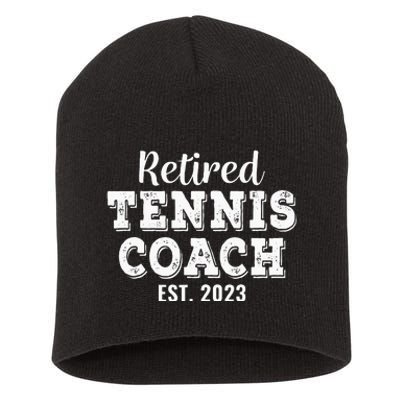 Retired Tennis Coach Gift Retirement Short Acrylic Beanie