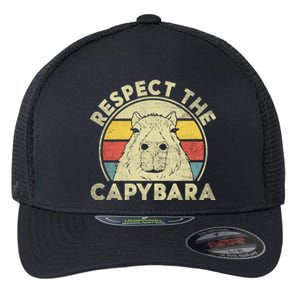 Respect The Capybara Funny Capybaras Lovers Gift Flexfit Unipanel Trucker Cap