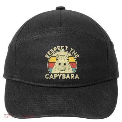 Respect The Capybara Funny Capybaras Lovers Gift 7-Panel Snapback Hat