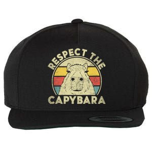 Respect The Capybara Funny Capybaras Lovers Gift Wool Snapback Cap