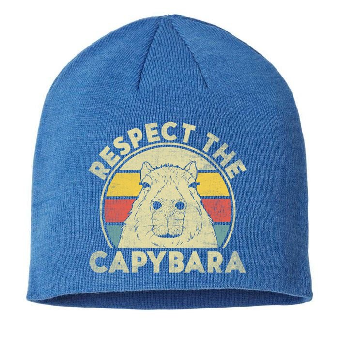 Respect The Capybara Funny Capybaras Lovers Gift Sustainable Beanie