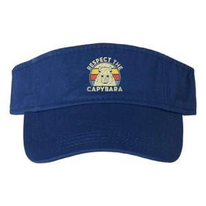 Respect The Capybara Funny Capybaras Lovers Gift Valucap Bio-Washed Visor