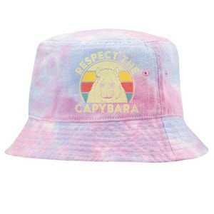 Respect The Capybara Funny Capybaras Lovers Gift Tie-Dyed Bucket Hat