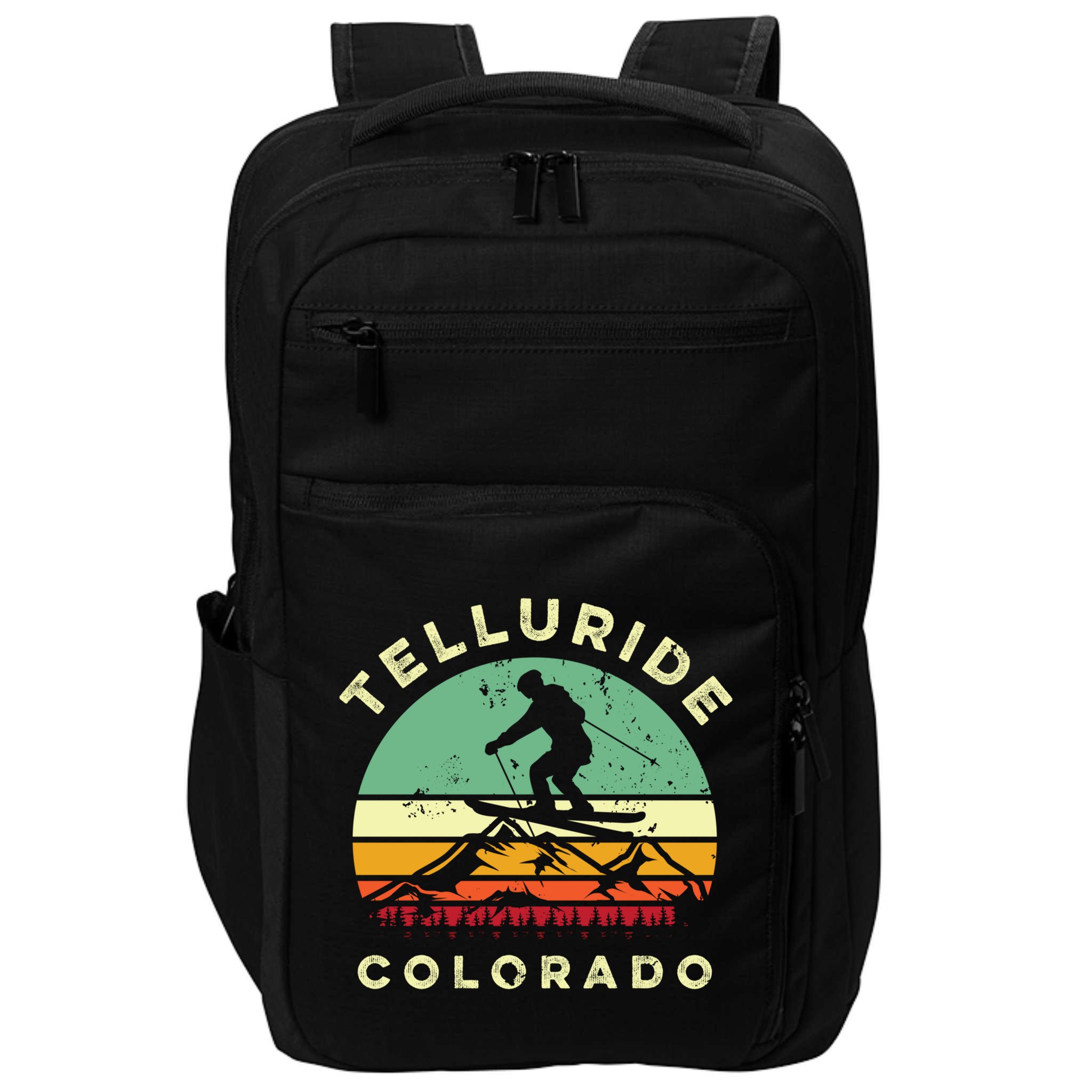 Retro Telluride Colorado Skiing Vintage Skier 70s Ski Lover Cute Gift Impact Tech Backpack