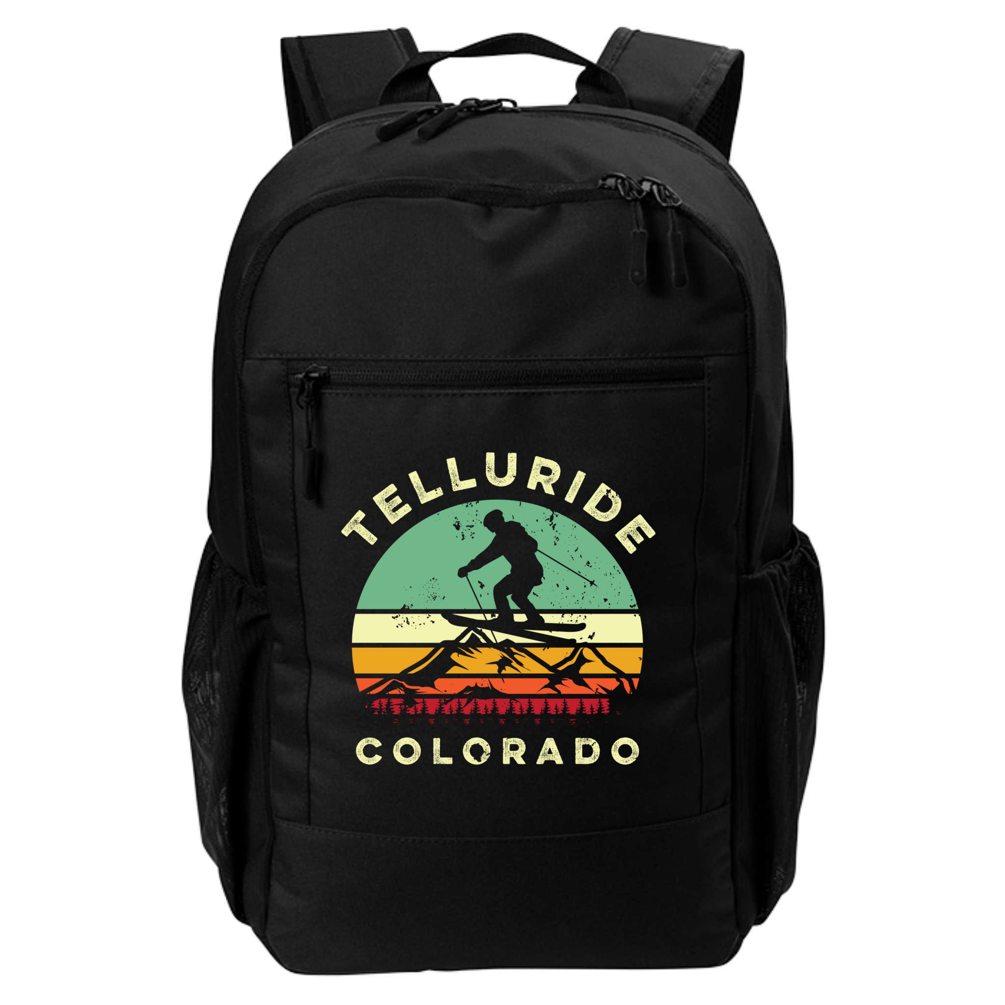 Retro Telluride Colorado Skiing Vintage Skier 70s Ski Lover Cute Gift Backpack