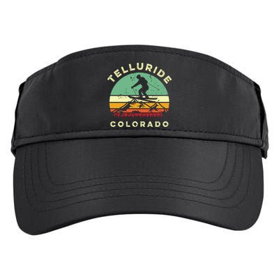 Retro Telluride Colorado Skiing Vintage Skier 70s Ski Lover Cute Gift Adult Drive Performance Visor