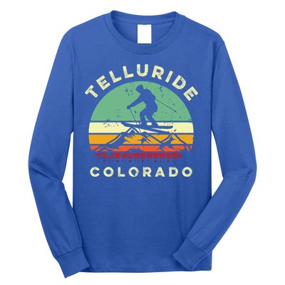 Retro Telluride Colorado Skiing Vintage Skier 70s Ski Lover Cute Gift Long Sleeve Shirt
