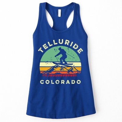 Retro Telluride Colorado Skiing Vintage Skier 70s Ski Lover Cute Gift Womens Tank Top