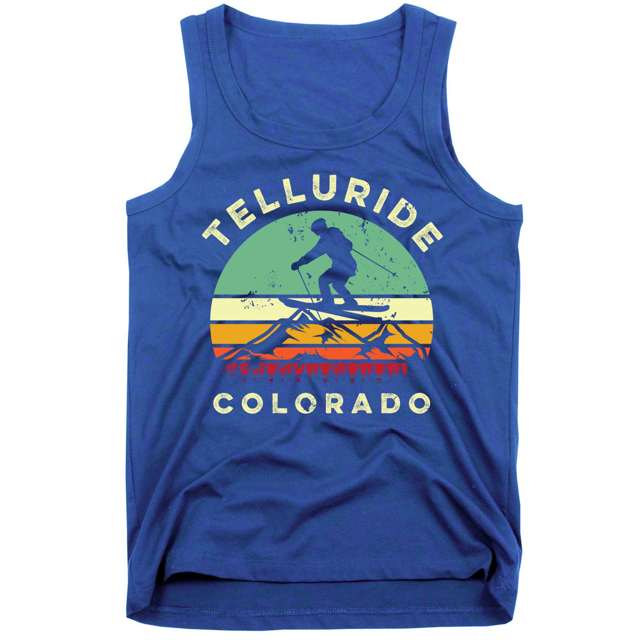 Retro Telluride Colorado Skiing Vintage Skier 70s Ski Lover Cute Gift Tank Top