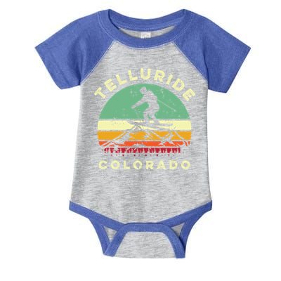 Retro Telluride Colorado Skiing Vintage Skier 70s Ski Lover Cute Gift Infant Baby Jersey Bodysuit