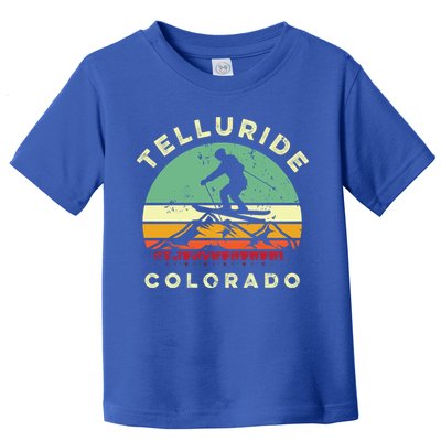 Retro Telluride Colorado Skiing Vintage Skier 70s Ski Lover Cute Gift Toddler T-Shirt