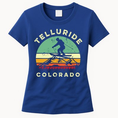 Retro Telluride Colorado Skiing Vintage Skier 70s Ski Lover Cute Gift Womens T-Shirt