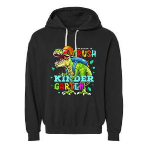 Ready To Crush Kindergarten Dinosaur Back to School Garment-Dyed Fleece Hoodie