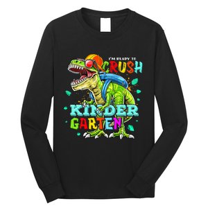 Ready To Crush Kindergarten Dinosaur Back to School Long Sleeve Shirt