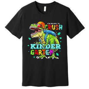 Ready To Crush Kindergarten Dinosaur Back to School Premium T-Shirt