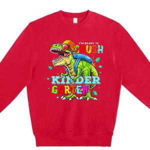 Ready To Crush Kindergarten Dinosaur Back to School Premium Crewneck Sweatshirt