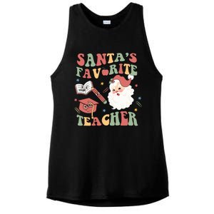 Retro Teacher Christmas Santas Favorite Teacher Holiday Xmas Great Gift Ladies PosiCharge Tri-Blend Wicking Tank